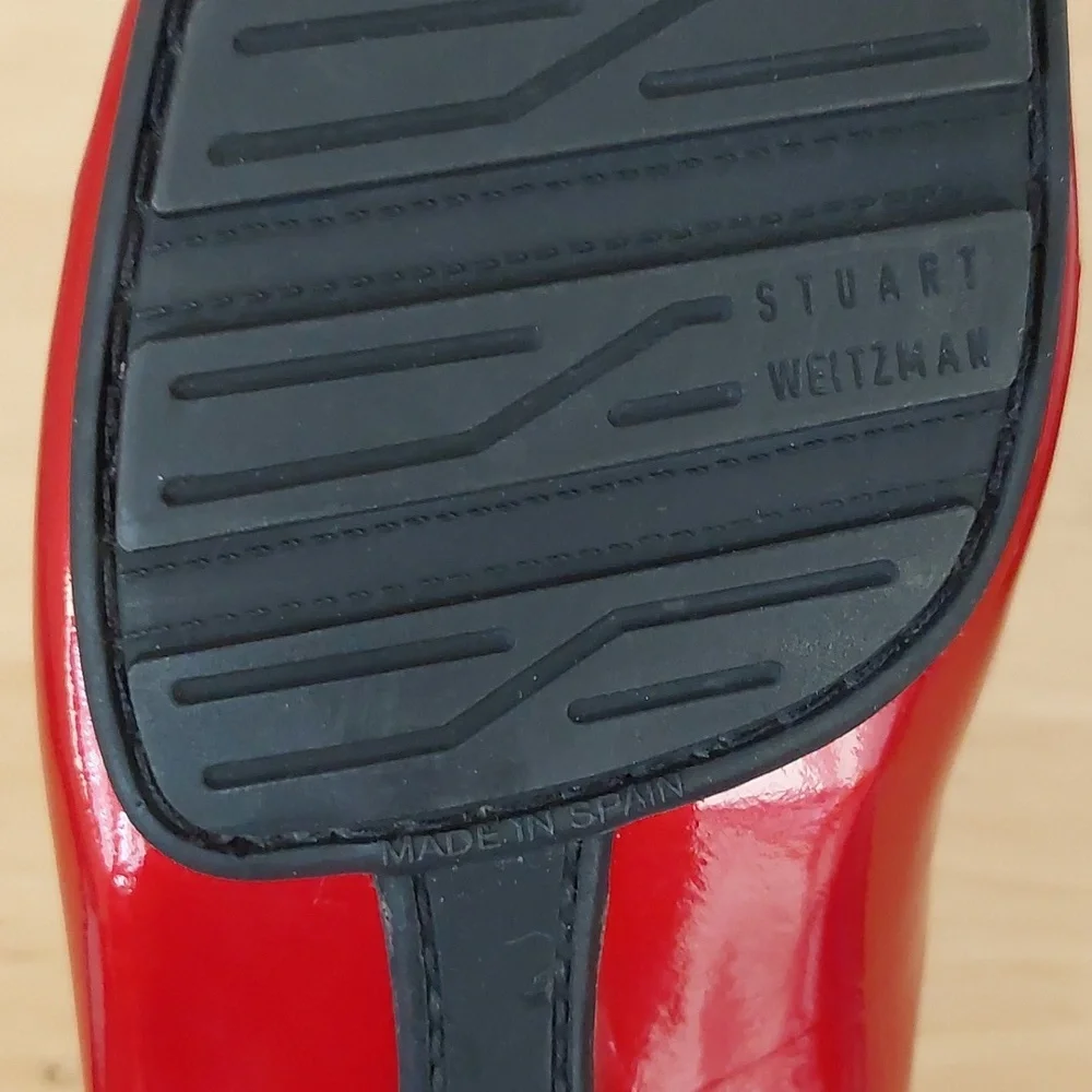 Stuart Weitzman Red Patent Leather Mules - Picture 14 of 15